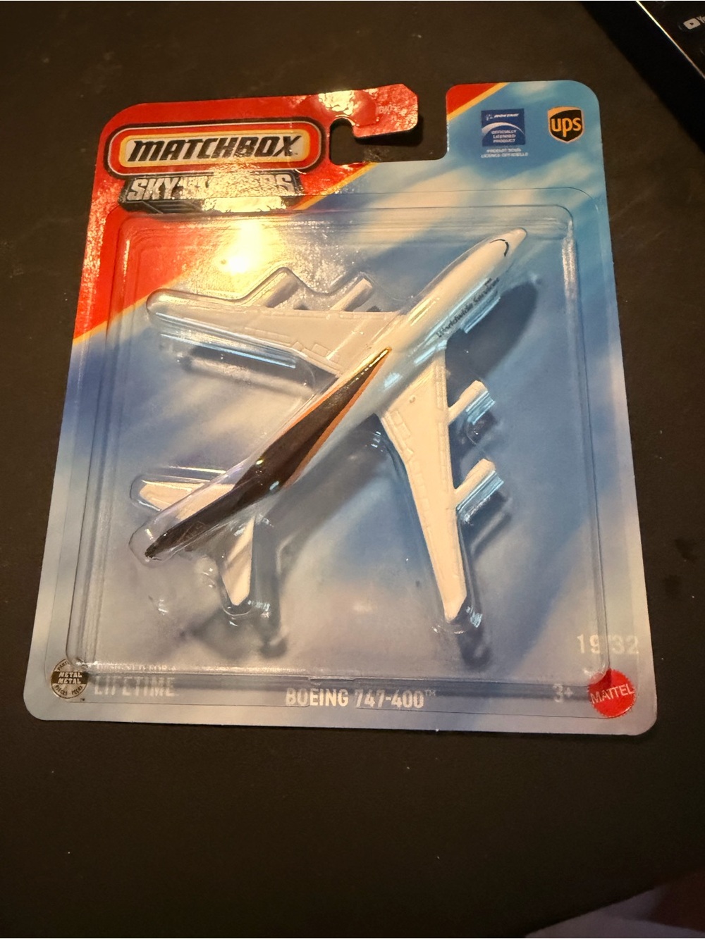 Matchbox UPS White and Brown Boeing 747-400 Die-Cast Plane